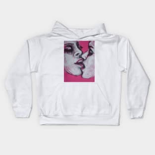 Lovers - Kiss in Pink Kids Hoodie